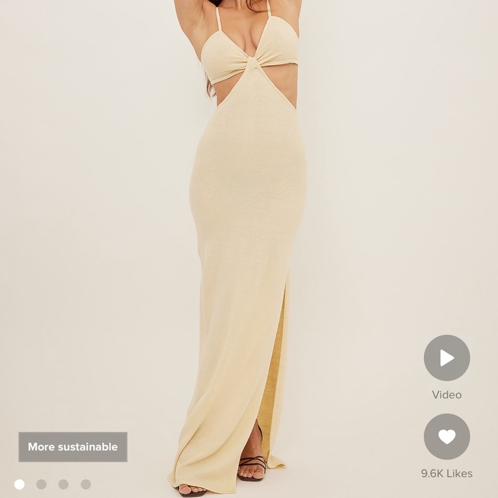 Cut out knitted slit dress